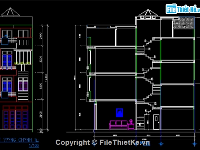 Bản vẽ cad đầy đủ chi tiết phần KT+ KC của Nhà phố 4x12 m