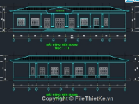 Bản vẽ cad + Dự toán cải tạo trụ sở Ủy ban nhân dân xã Sơn Lôi (Hội trường, nhà làm việc)