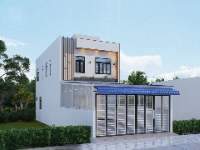 Bản vẽ CAD full kiến trúc kết cấu nhà phố 2 tầng 7.5x15m (tầng 1 kinh doanh)