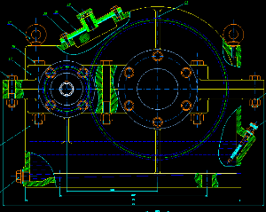 Bản vẽ cad Hộp giảm tốc bánh răng trụ răng nghiêng 1 cấp