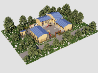 Bản vẽ cad kết cấu, kiến trúc nhà lớp học miền núi KT 5.5x10m kèm thiết kế 3dsmax