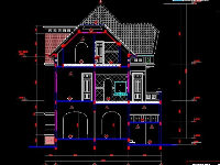 Bản vẽ cad Kiến trúc Biệt thự 17.7 x 12m x 3 tầng