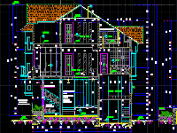 Bản vẽ CAD Kiến trúc biệt thự 3 tầng 10.5x19.1m