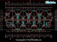 Bản vẽ cad Kiến trúc + Kết cấu chung cư 8 tầng dành cho người có thu nhập thấp