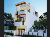 Bản vẽ cad kiến trúc kết cấu mẫu nhà phố 2 tầng 1 tum kiểu hiện đại 5x15m