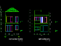 Bản vẽ CAD kiến trúc + Kết cấu nhà 2 tầng 7x35.6m