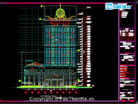 Bản vẽ cad Kiến trúc Khách sạn Geruco 17 tầng 1 sân thượng