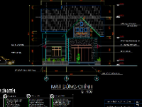 Bản vẽ CAD kiến trúc mẫu nhà cấp 4 mái Thái 1 tầng 9x21m