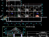 Bản vẽ cad Kiến trúc nhà 5x20m + hầm