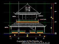 Bản vẽ cad kiến trúc Nhà gỗ 2 tầng đẹp