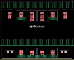Bản vẽ cad Kiến trúc Nhà lớp học Mầm non 2 phòng