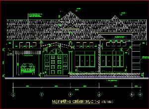 Bản vẽ cad kiến trúc nhà phố 2 tầng