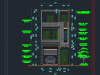 Bản vẽ CAD kiến trúc Nhà phố 3 tầng 5.9x25.6m