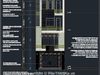 Bản vẽ cad kiến trúc nhà phố 5 tầng 6x13m