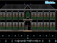 Bản vẽ cad Kiến trúc và kết cấu trường mầm non mẫu giáo 2 tầng Khoái châu Hưng yên