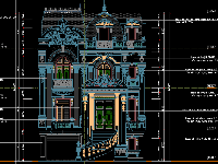 Bản vẽ CAD Lâu đài biệt thự biệt phủ 3 tầng 10x12.5m có hầm đầy đủ hạng mục