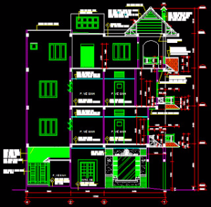 Bản vẽ Cad mẫu nhà 7mx12,5m