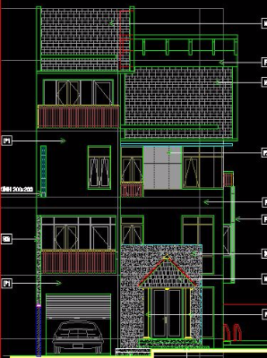 Bản vẽ cad mẫu nhà phố full kiến trúc và kết cấu