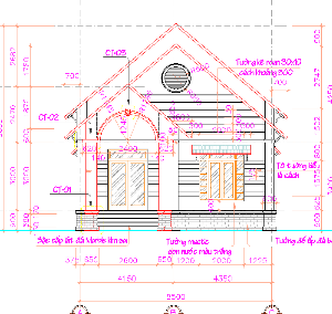 Bản vẽ cad mẫu nhà trệt kích thước 8.5x13.8m