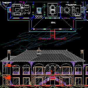 Bản vẽ cad nhà biệt thự đẹp 2 tầng