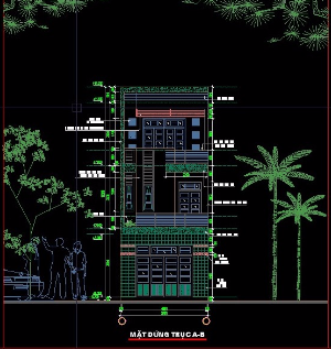 Bản Vẽ Cad Nhà Dân 5X15M Lệch Tầng Đẹp (Kiến Trúc + Kết Cấu)