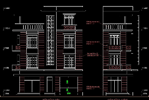 Bản vẽ cad nhà dân dụng kích thước 5,2x11m (KT+Lan can)