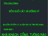 Bản vẽ cad nhà khách cổng tường rào đền thờ