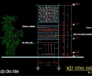 Bản vẽ cad Nhà lầu kích thước 4X17.3m kiến trúc đẹp