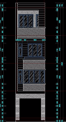 Bản vẽ cad Nhà liền kề 1 trệt 3 tầng có bản kiến trúc và kết cấu,thống kê