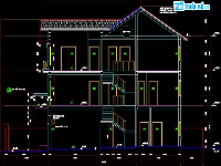 bản vẽ nhà ở,Bản vẽ autocad,nhà 3 tầng,3 tầng