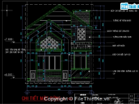 Bản vẽ Cad Nhà phố 2 tầng 6.6x16m (File cad Kiến trúc + kết cấu)
