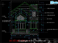 Bản vẽ Cad Nhà phố 2 tầng 6.6x16m (File cad  Kiến trúc + kết cấu)