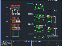 Bản vẽ CAD Nhà phố 3 tầng 4.93x20m (Kiến trúc, cột, điện, móng, sàn)