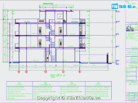 Bản vẽ cad nhà phố 3 tầng kích thước 4×26.5m (Full Kiến trúc, kết cấu, điện nước)