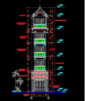 Bản vẽ cad nhà phố 4x16m  x5tầng (full KT+KC+ME)