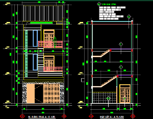 Bản vẽ cad Nhà Phố (lầu) 3 tầng mái đổ được nhiều người ưa chuộng