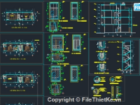 Bản vẽ cad nhà phố Nhà phố 4 tầng 4x13m kiến trúc kết cấu điện nước