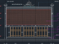 bản vẽ cad nhà gỗ 3 gian