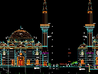 Nhà thờ hồi giáo,Bản vẽ nhà thờ hồi giáo,Bản vẽ CAD Nhà thờ,CAD Nhà thờ hồi giáo,hà thờ hồi giáo hạng mục kiến trúc