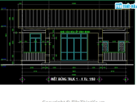 Bản vẽ cad Nhà văn hóa ấp đầy đủ kiến trúc, chi tiết cấu tạo, điện nước