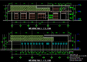 Bản vẽ cad Nhà vệ sinh công cộng 1 đầy đủ chức năng sử dụng mặt bằng, mặt cắt, mặt đứng