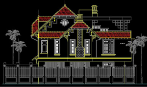 Bản vẽ cad thiết kế biệt thự 3 tầng