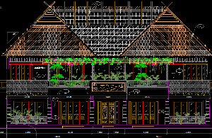 Bản vẽ cad thiết kế biệt thự sân vườn kiểu dáng nhà sàn đẹp