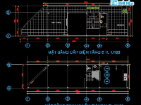 Bản vẽ cad Thiết kế công trình Nhà phố 3,8m x 19m