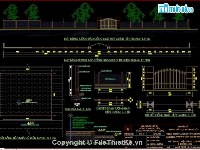 Bản vẽ cad thiết kế Cổng trường, sân vườn trường mẫu giáo đẹp