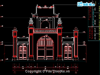 Bản vẽ cad thiết kế full kiến trúc công trình chùa keo
