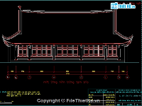 Bản vẽ cad thiết kế full kiến trúc công trình chùa vẽ