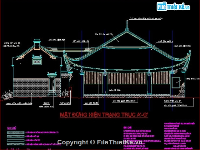 Bản vẽ cad thiết kế kiến trúc đầy đủ đình thượng cung -Tiền phong- Thường tín -Hà tây