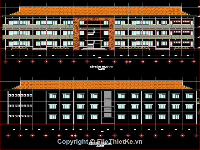 Bản vẽ cad Thiết kế kiến trúc trường cơ sở trường tiểu học Song Phú