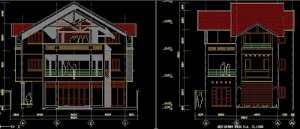 Bản vẽ cad thiết kế nhà 3 tầng